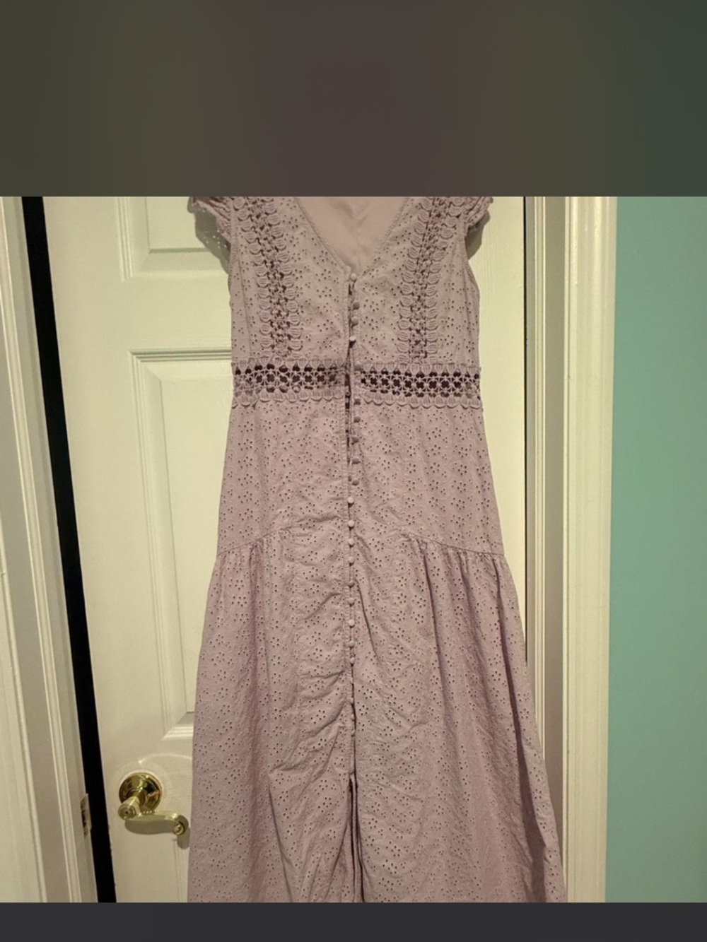 Altar'd State Lavender Eyelet Midi Dress with Button Front - Picture 2 of 4